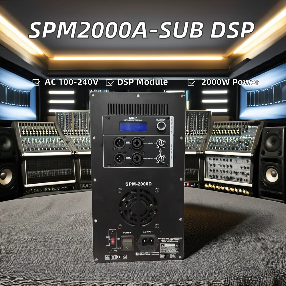 2024 New Launch Professional Audio Products SPM2000A-SUB High Power 2000W Output DSP Subwoofer Speakers Active Metal Plate