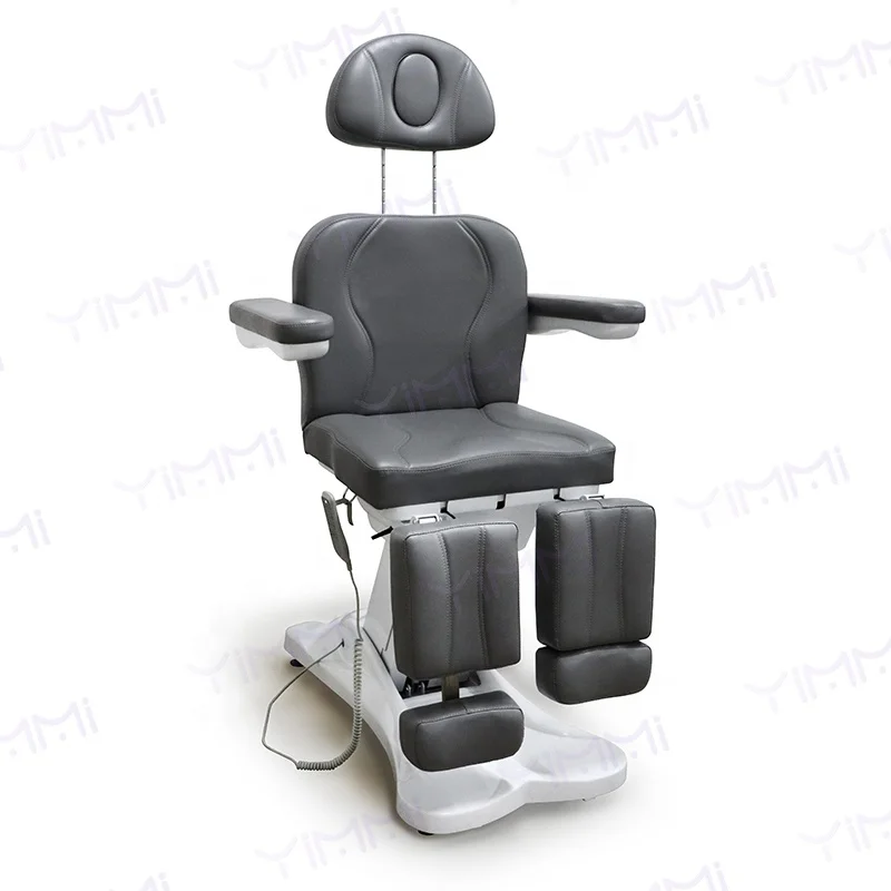 Economic 4/5 Motors Beauty Salon Chair Grey Treatment Chair PVC Leather Podiatry Chair