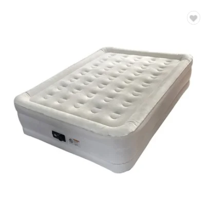 Высококачественный Китайский Лидер продаж, оптовая продажа, индивидуальный логотип, Флокированный трехслойный встроенный насос, надувная кровать, матрас, надувная кровать размера «Queen-Size»