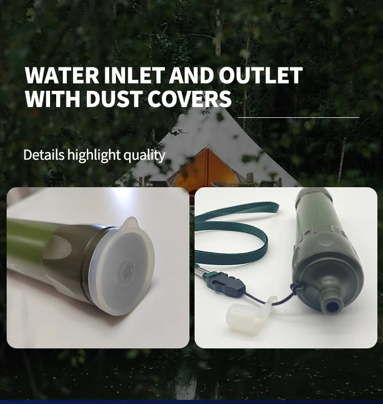 handy portable outdoor water purifier flushable water purification straw for hiking camping survival bottle purifying