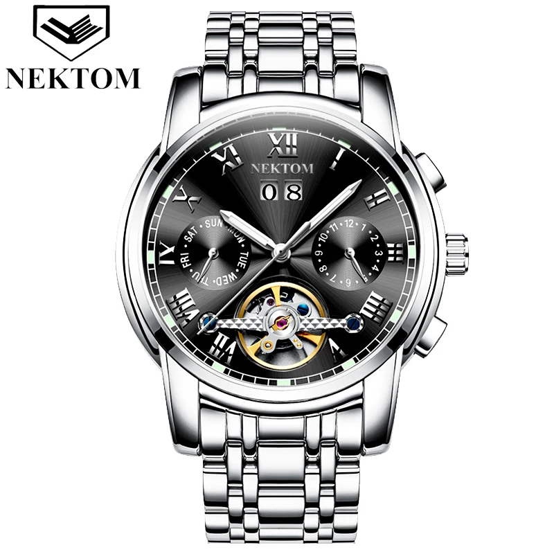 Мужские механические часы NEKTOM роскошные деловые в Шанхае
