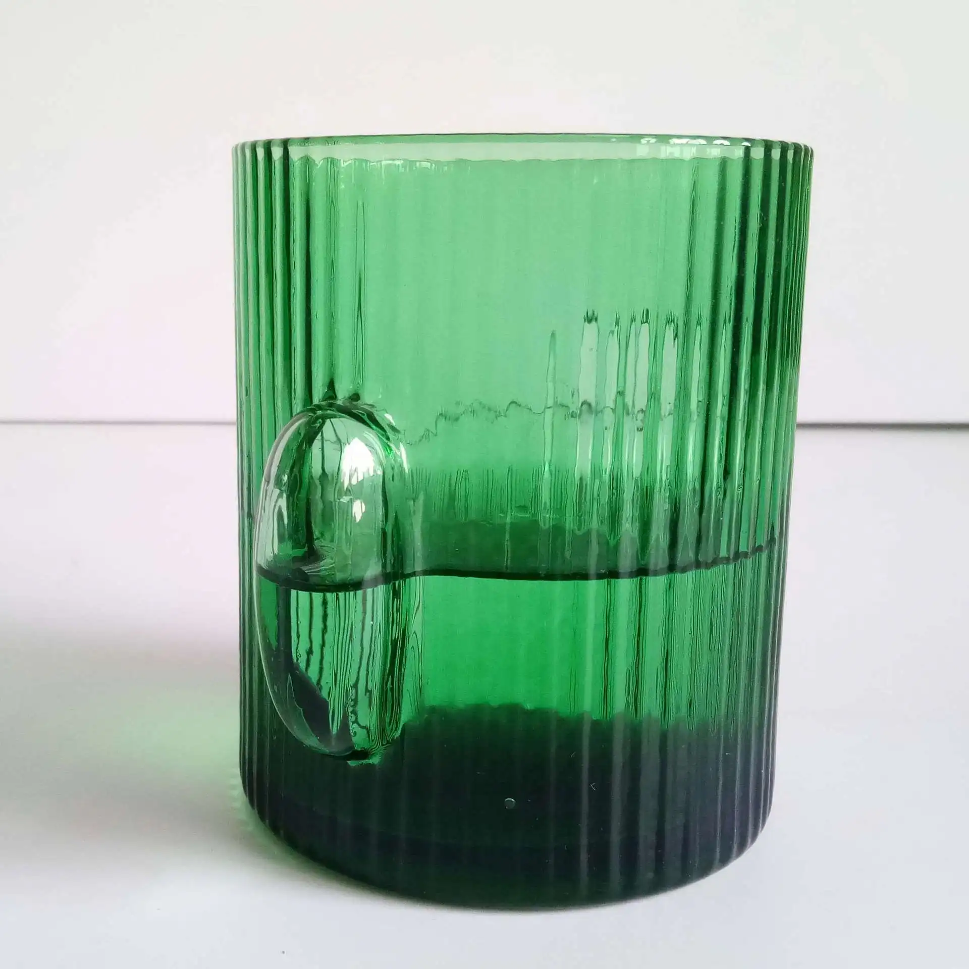 hand made lead free  green cactus glass wine decanter old fashion