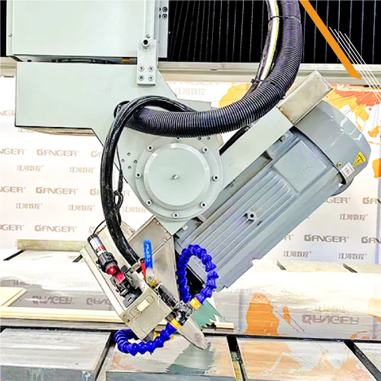 GANGER Easy Operation Full Automatic Bridge Saw Granite Stone Cutting Machine with chamfering cutting