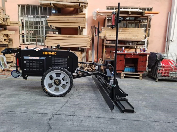 CONMEC supplier quality concrete laser screed with Kohler CH440 engine and anti-skid tyre puncture
