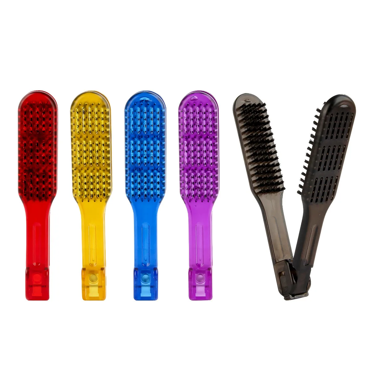 Straight Hair styling splint comb High temperature anti-static straightening hair comb Clear plastic V-shaped bristle comb
