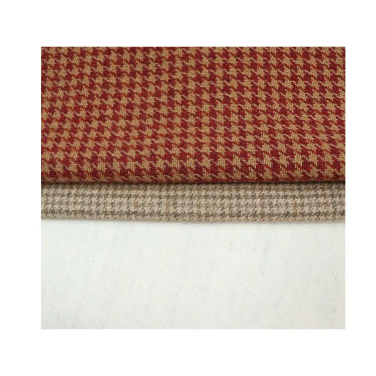 fashion style for clothing checkered tartan acrylic polyester houndstooth woolen wool fabric