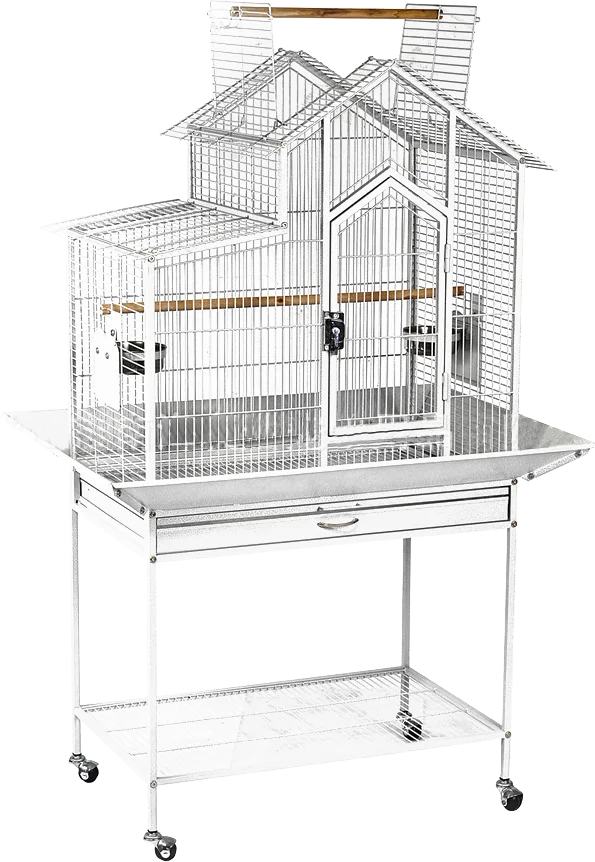 Large parrot cage aviary with wheels removable mounting metal cage