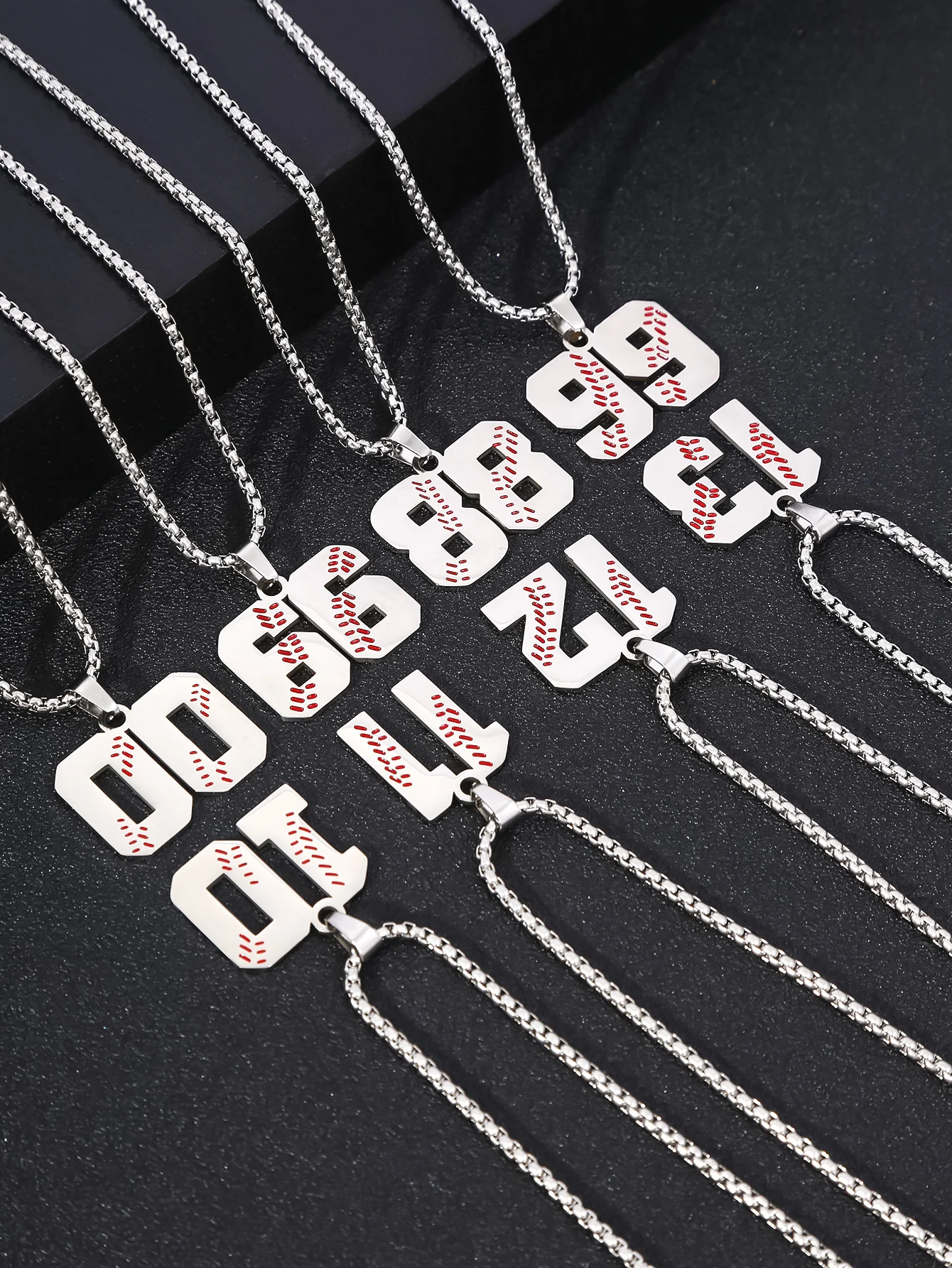 2024 Custom Number Accept 0-99 Football Basketball Sport Jewelry Stainless Steel Baseball Number 15 Necklace