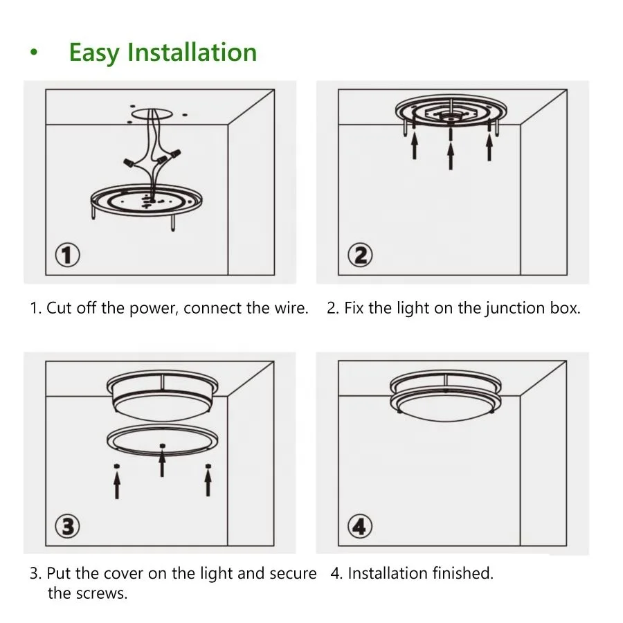 15W 18W 24W 30W  LED Flush Mount Ceiling Light Dimmable Brushed Nickel Round Lighting Fixture for Kitchen