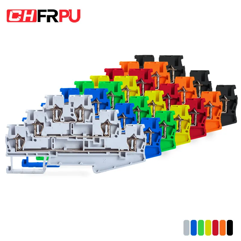 CHFRPU ST2.5-3L 2.5mm2 DIN Rail Combined Spring Three-layer Terminal Block Pull-back Spring Terminal Block