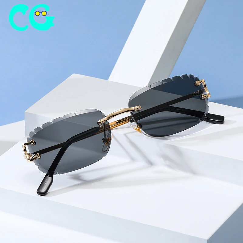 Retro Fashion Square Frameless Carter Sunglasses Women And Men Luxury Brand Designer Popular Travel Driving Sun Glasses