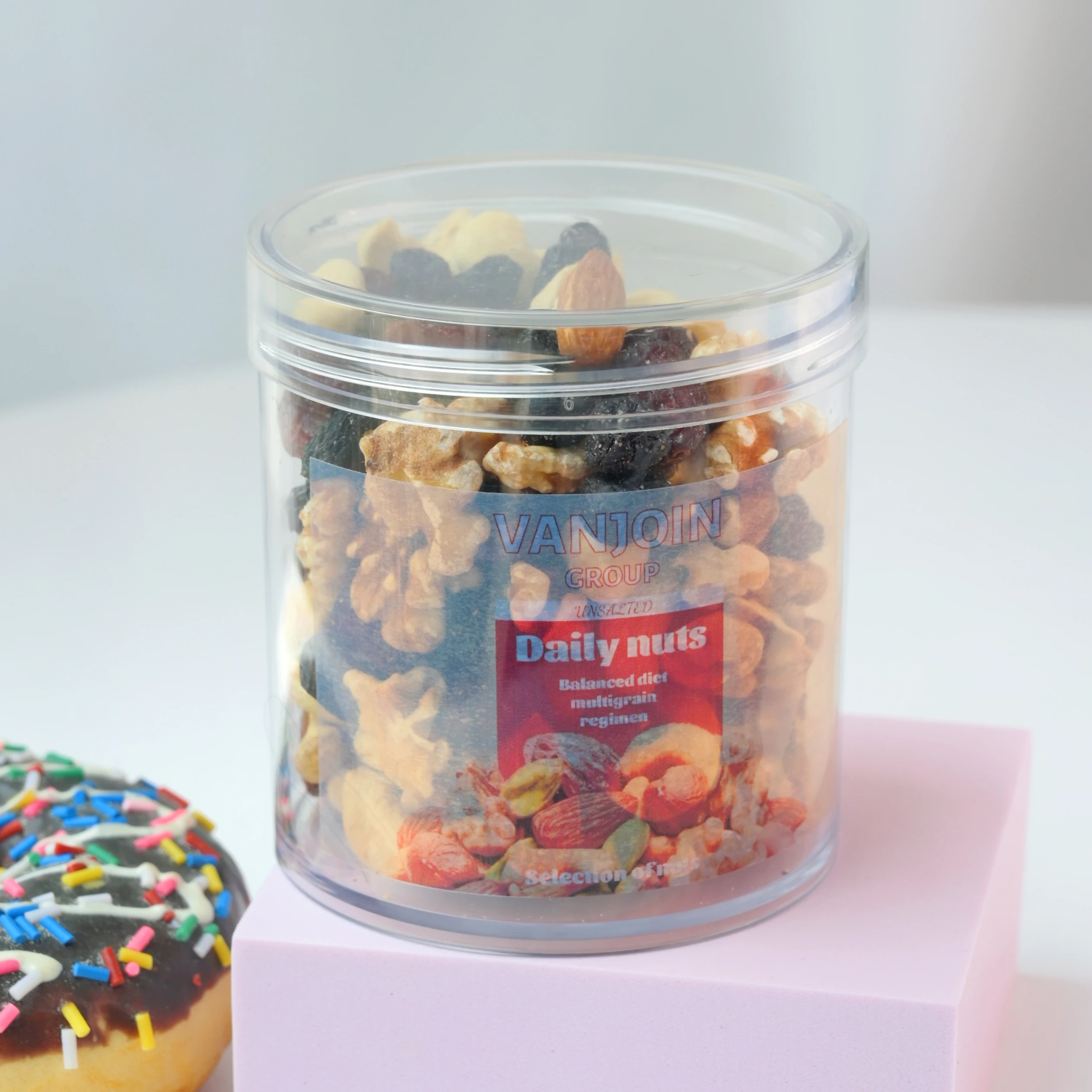 Custom logo label 100ml 250ml 500ml straight round PET child resistant plastic jar with CR screw lid