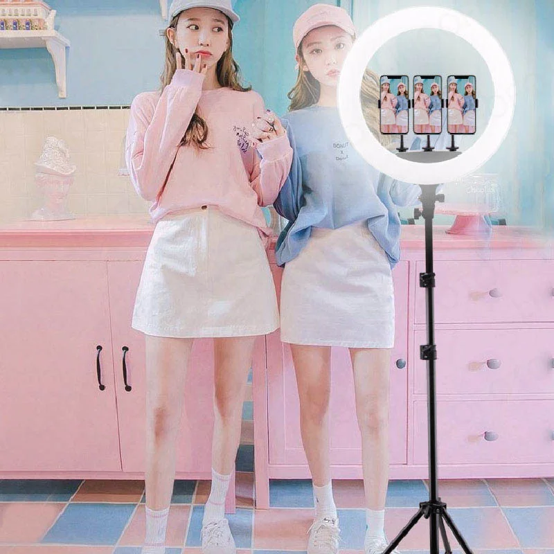 18 Inch R1 Fill Light With 160/210cm Tripod And Three Mobile Phone Holders UC9784 UC9785