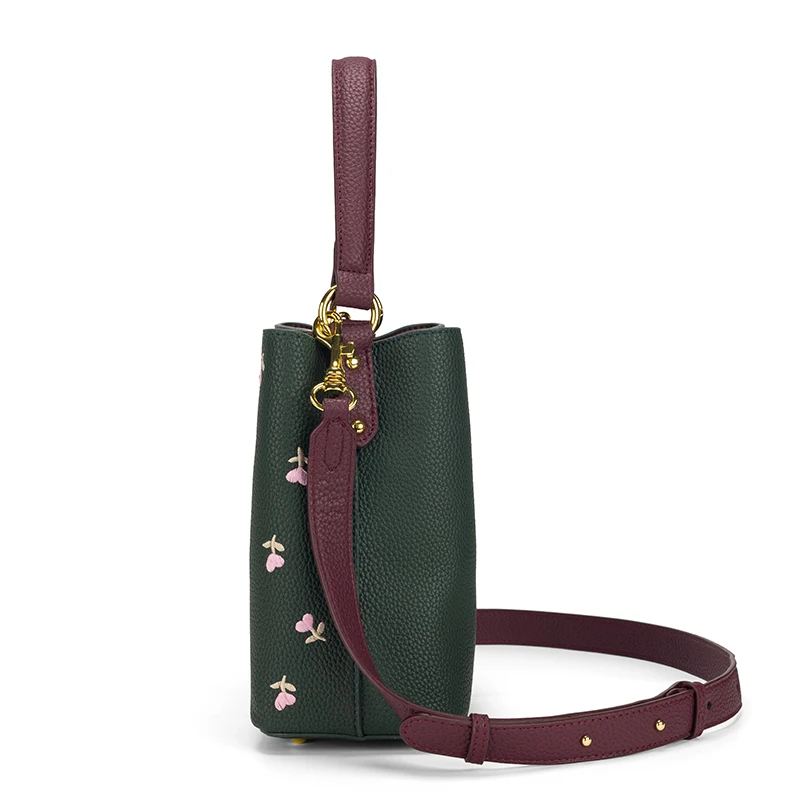 2024 Latest Custom Personalized Ladies Handbag Vintage Luxury Designer Top Handle Embroidery Tote PU Leather Handbag for Women