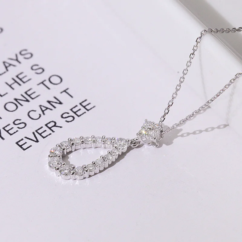 
Diamond jewelry statement water drop Shape necklace teardrop pendant  (1600114792976)