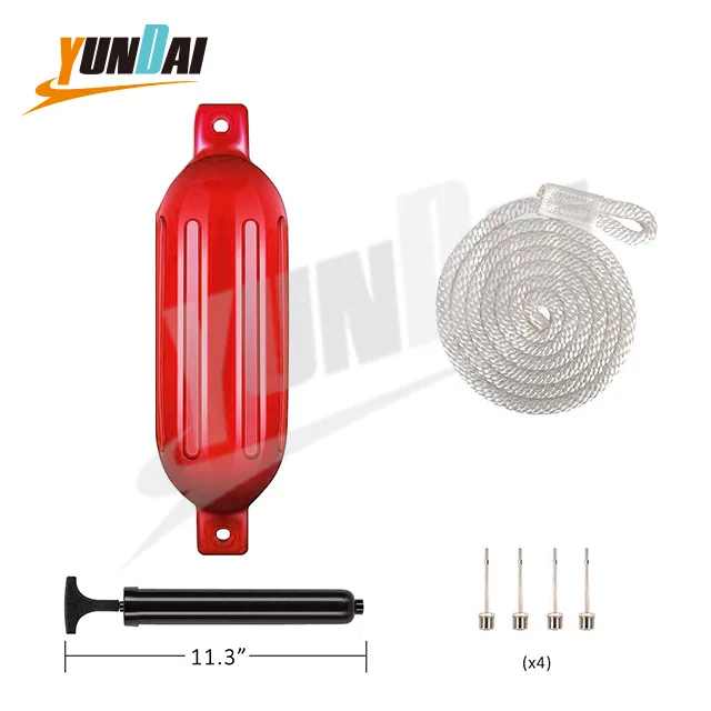 YUNDAI 4.5x16' Red 4 Pack Boat Fender PVC Floating Inflatable Yacht Buoy Fender