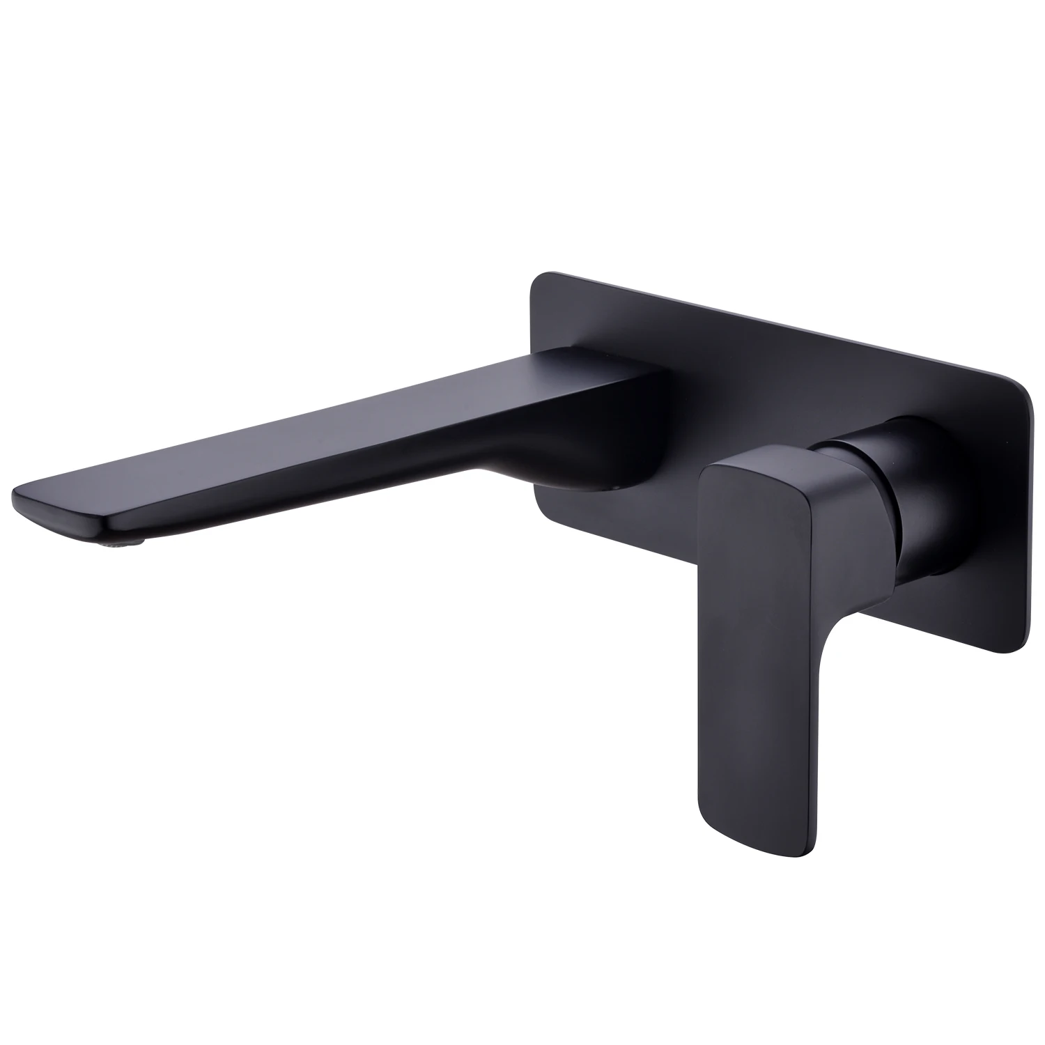 Matt Black Brass Concealed Hot & Cold Water Wall Mounted Faucet Bathroom Basin Faucet Mixer Tap