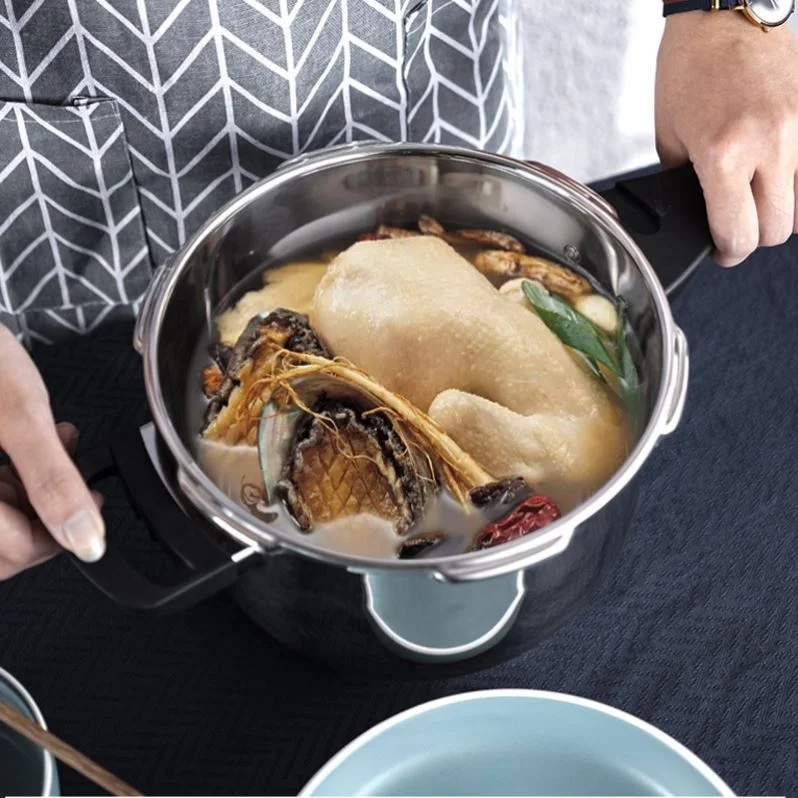 
wholesale top quality 201 stainless steel pressure cooker custom logo U shape mini gas stove induction cooker broth pot 