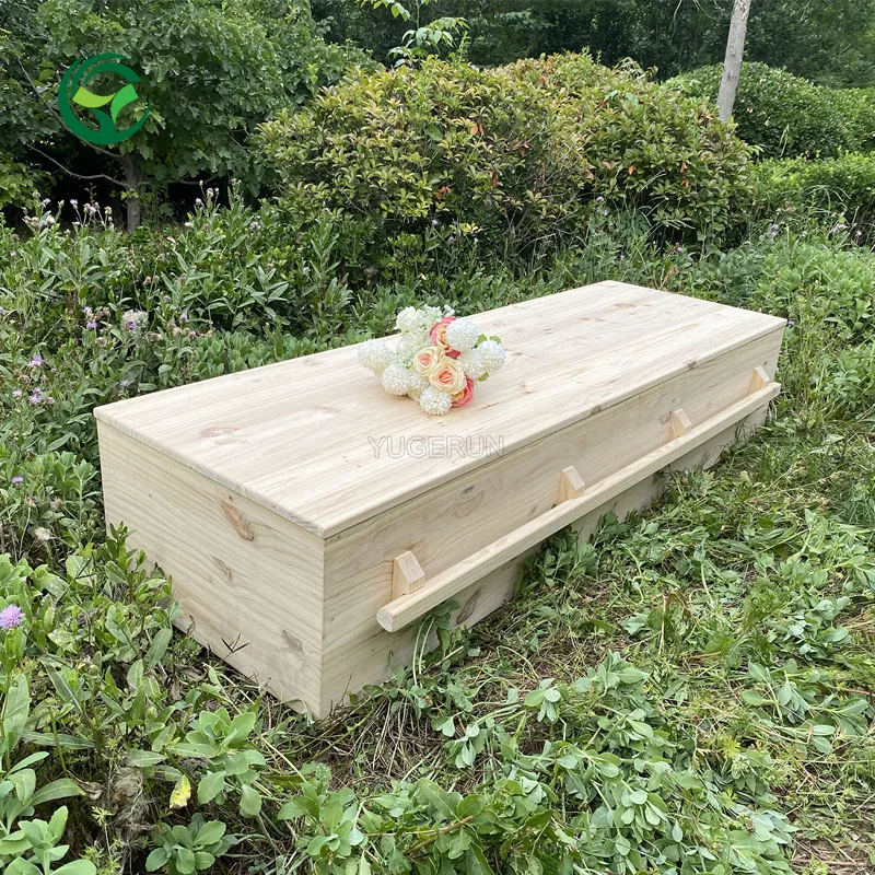 Funeral Supplies Eco Cremation Wood Simple Casket America Adult Funeral Coffin Solid Pinewood Coffin for Natural Woodland Burial
