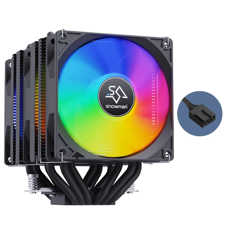 SNOWMAN New Design CPU  cooler fan 90mm 4pin PWM CPU cooling fan OEM cpu cooler 6 heatpipes fit for Lga 1700/1200/115x/1366