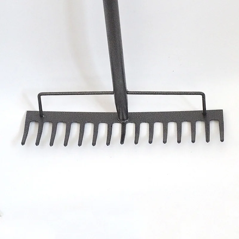 metal handle  steel garden rake 14 teeth farming rakes bow rake