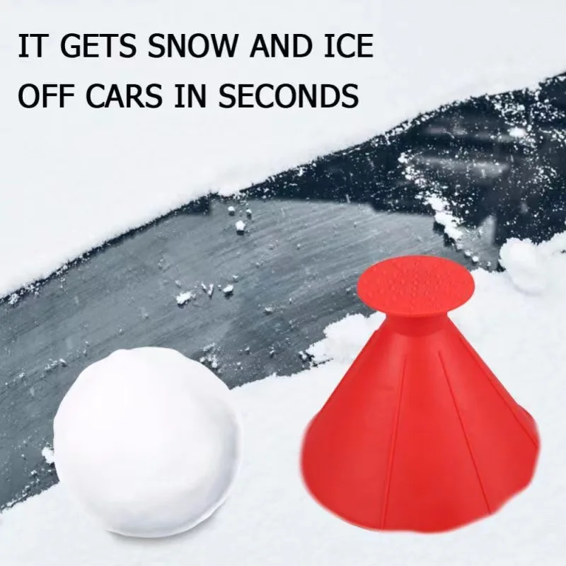 2 In 1 Cone Snow Brushes Shaped Magical Snow Brush Ice Scraper Car Outdoor Sports