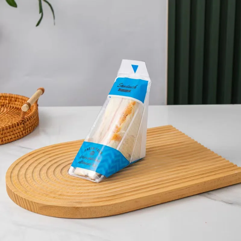 Disposable Triangle Plastic Sandwich Bags Easy Tear Triangular Bento Wrappers Bag Onigiri Sandwich Packaging Bags