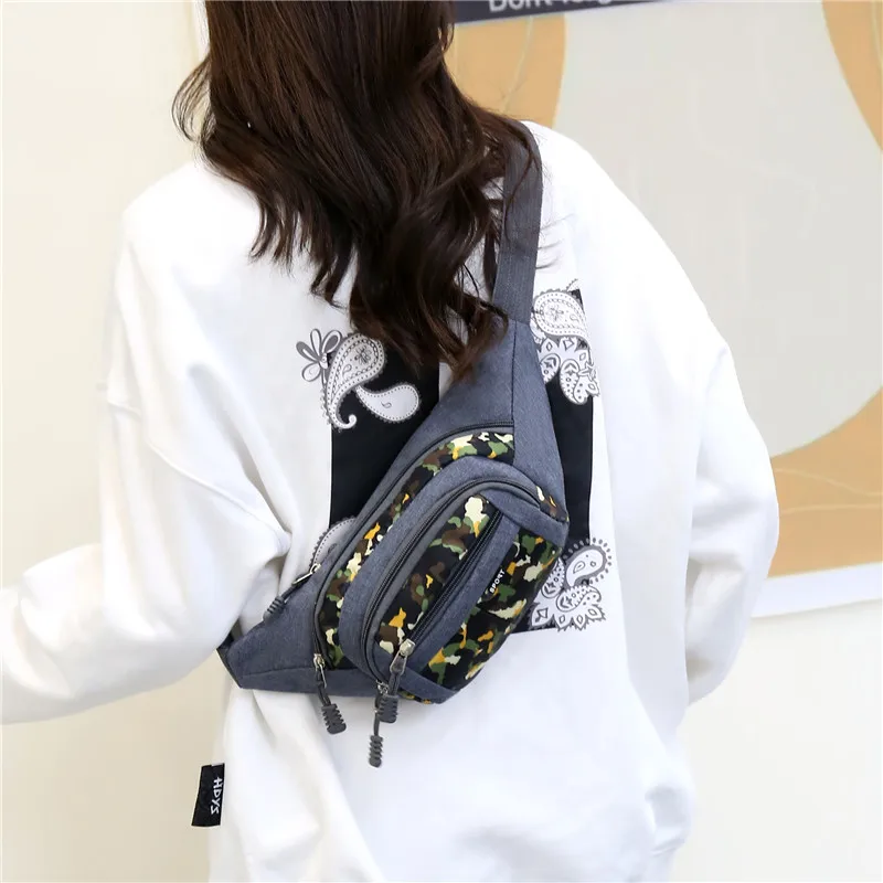 Fashion women chest bag Wholesale women ultra-light fanny pack High quality camouflage color waist bags for shopping running