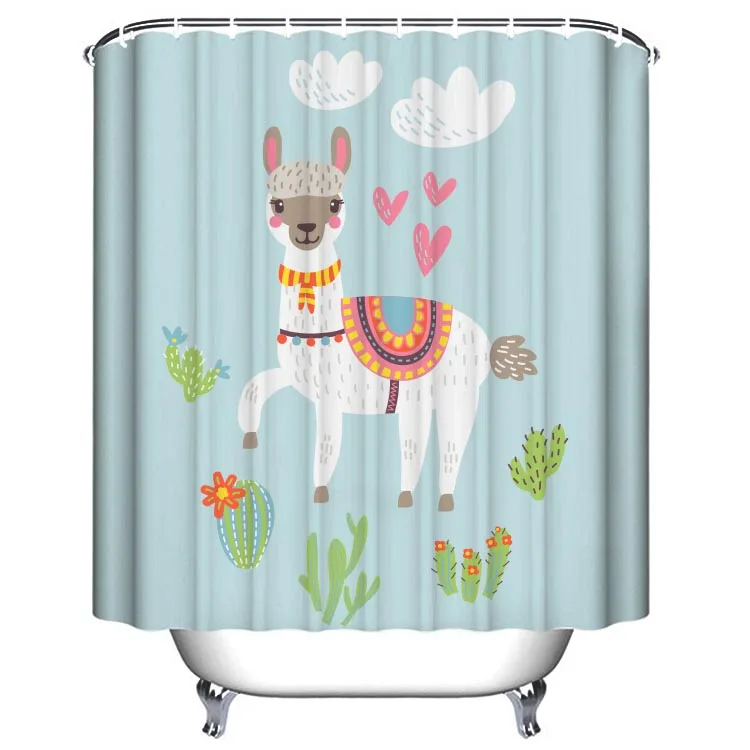 Wholesale Bathroom  Digital Print Children Cute Cartoon  Shower Curtain