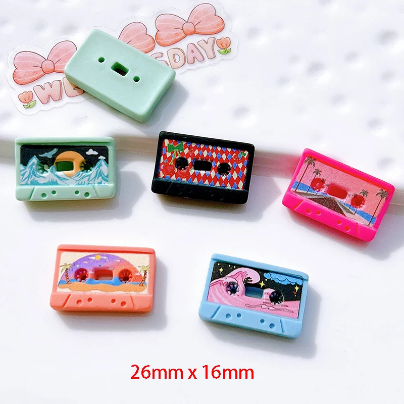 bulk stock wholesale price print craft cassette tape camera design flatback resin charms