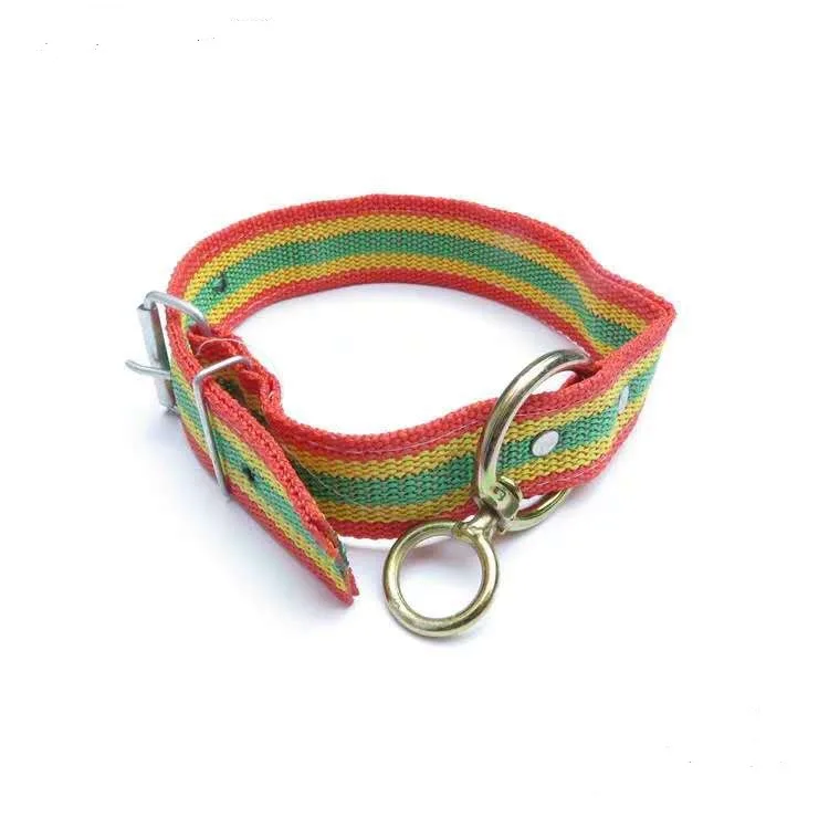 Wholesale Pet Supplies Collar Metal Stripes Cheap Personalized Dog Collar Webbing