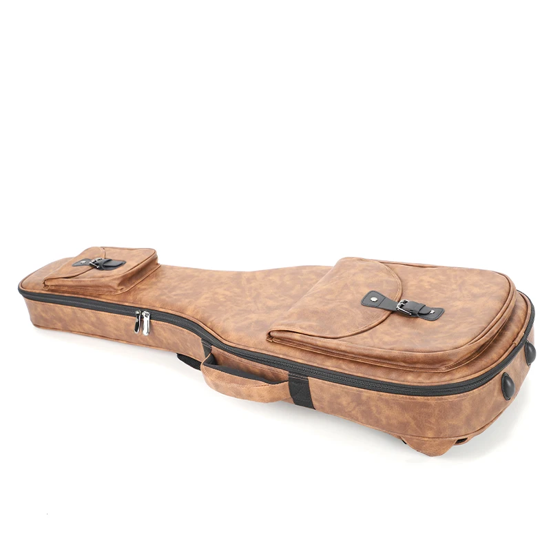 GB18 Rm Rainbow music OEM custom guitar case bag  brown leather durable adjustable soft straps electric Guitar bag gig bag