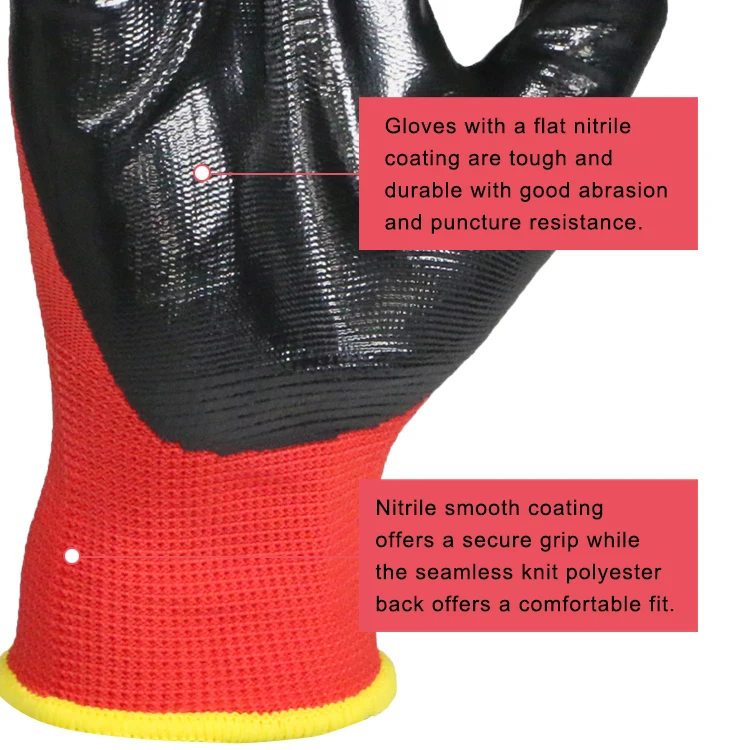 ENTE SAFETY Wholesale industrial nitrile coated oil resistant work gloves with en388