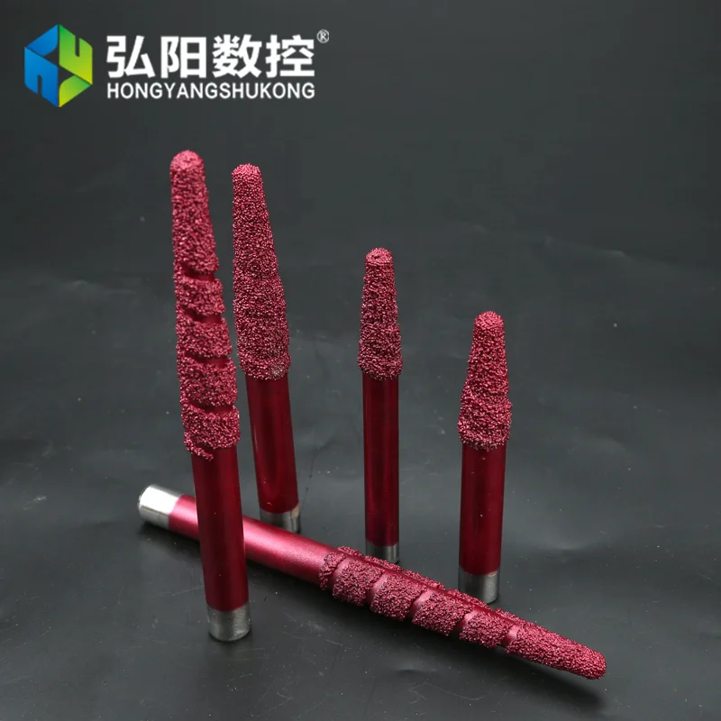 Diamond Brazed Granite Stone Carving CNC Router Bit For Granite Marble Engraving