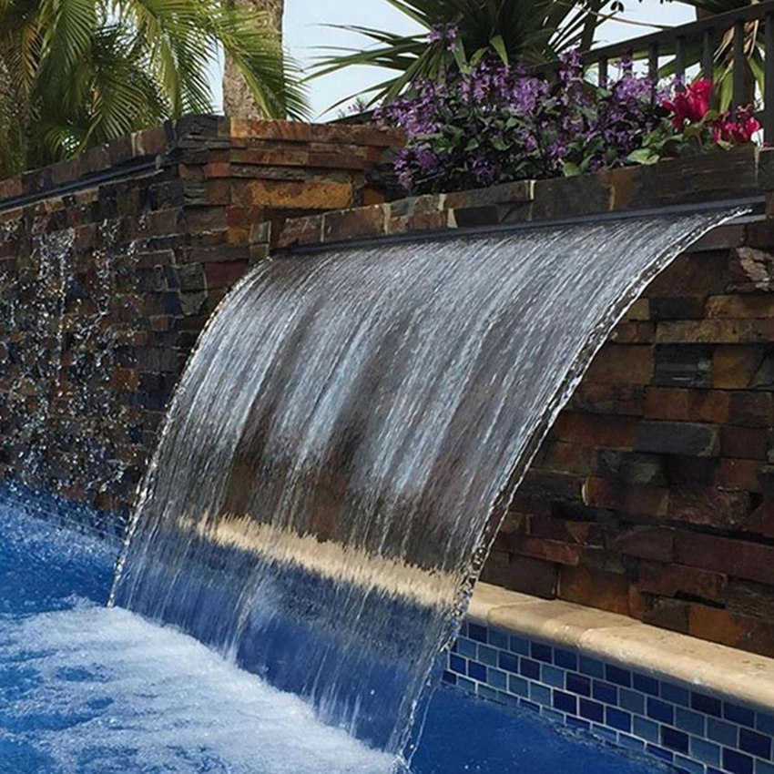 Free Sample Home Decoration Artificial Indoor Mini Glass Wall Mounted Waterfall,Artificial Glass Pool Waterfall Indoor