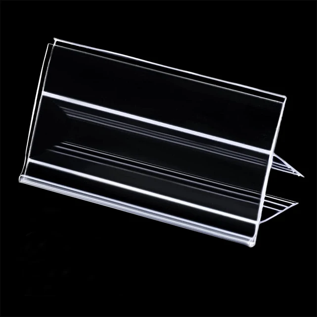 Plastic Price Tag Holder and Wood Shelf Label Holder