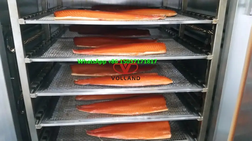 automatic chicken smoking oven/sausage smokehouse/fish smoking machine for salmon