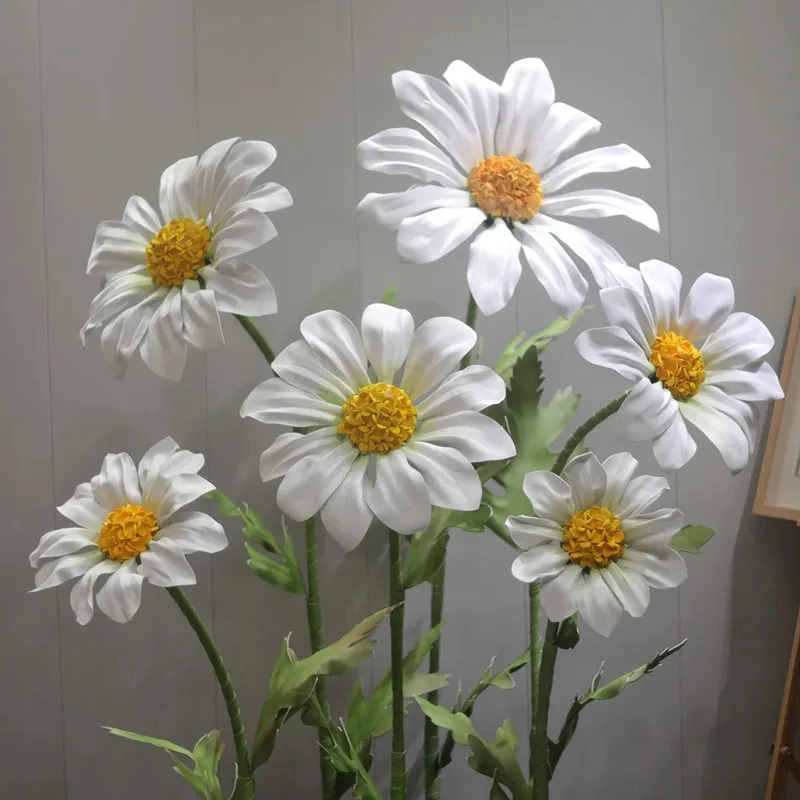 L-GF006 Wholesale artificial giant flower decoration giant paper flowers white giant organza poppy flower for wedding decor