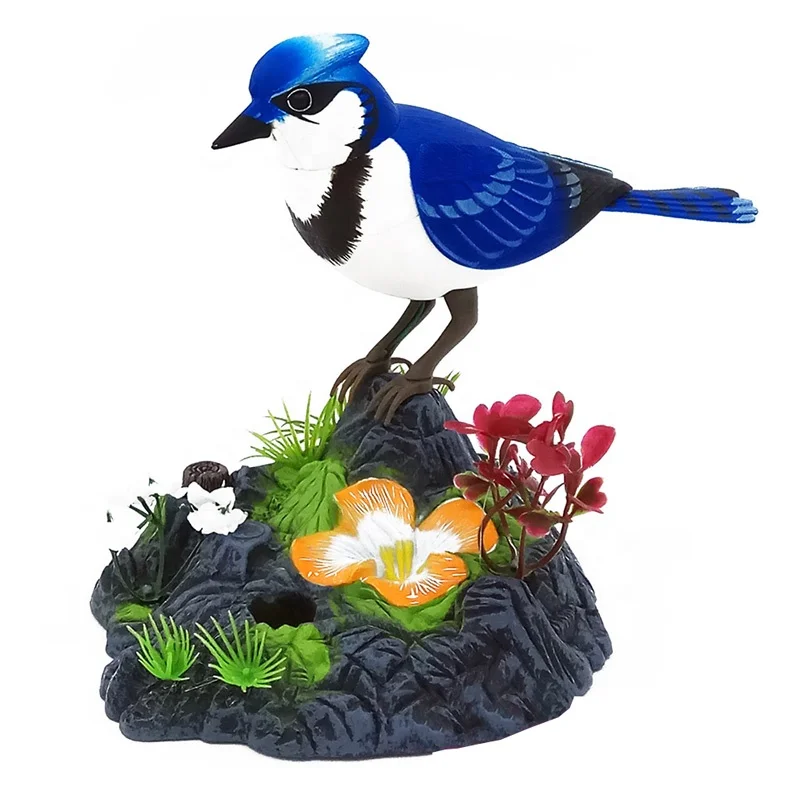 Shantou Wholesale Children Plastic Bird Cage Toys Simulation Sparrow Sounds Toys Voice Control Bird Toy