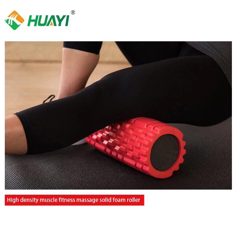 Huayi High density muscle fitness massage solid foam camo column roller Custom logo hollow yoga back eva solid foam roller