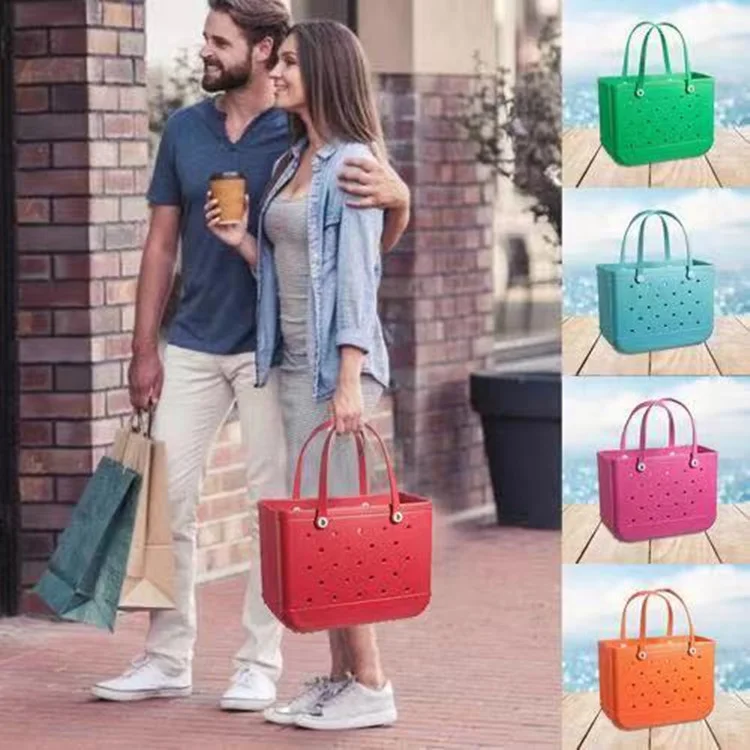 2023 summer Outdoor EVA Portable Travel Beach Tote Bag Waterproof Washable Sand Proof Rubber Beach Bag