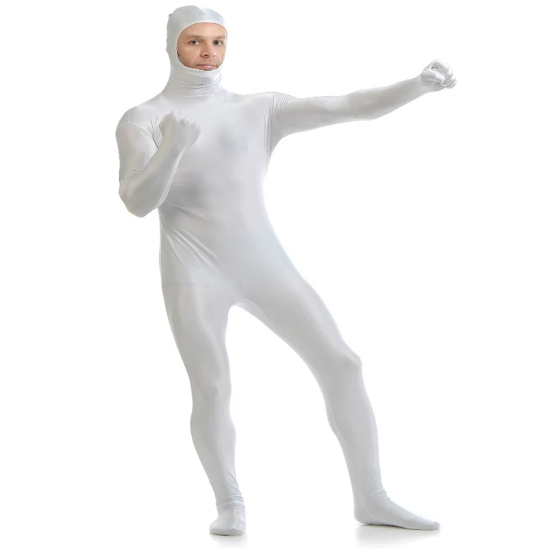 Fotobestway Invisibility Cloak Jumpsuits Ninja Cosplay And Mouth Black Man Halloween Stage Show Tight Mysterious Actor Costume