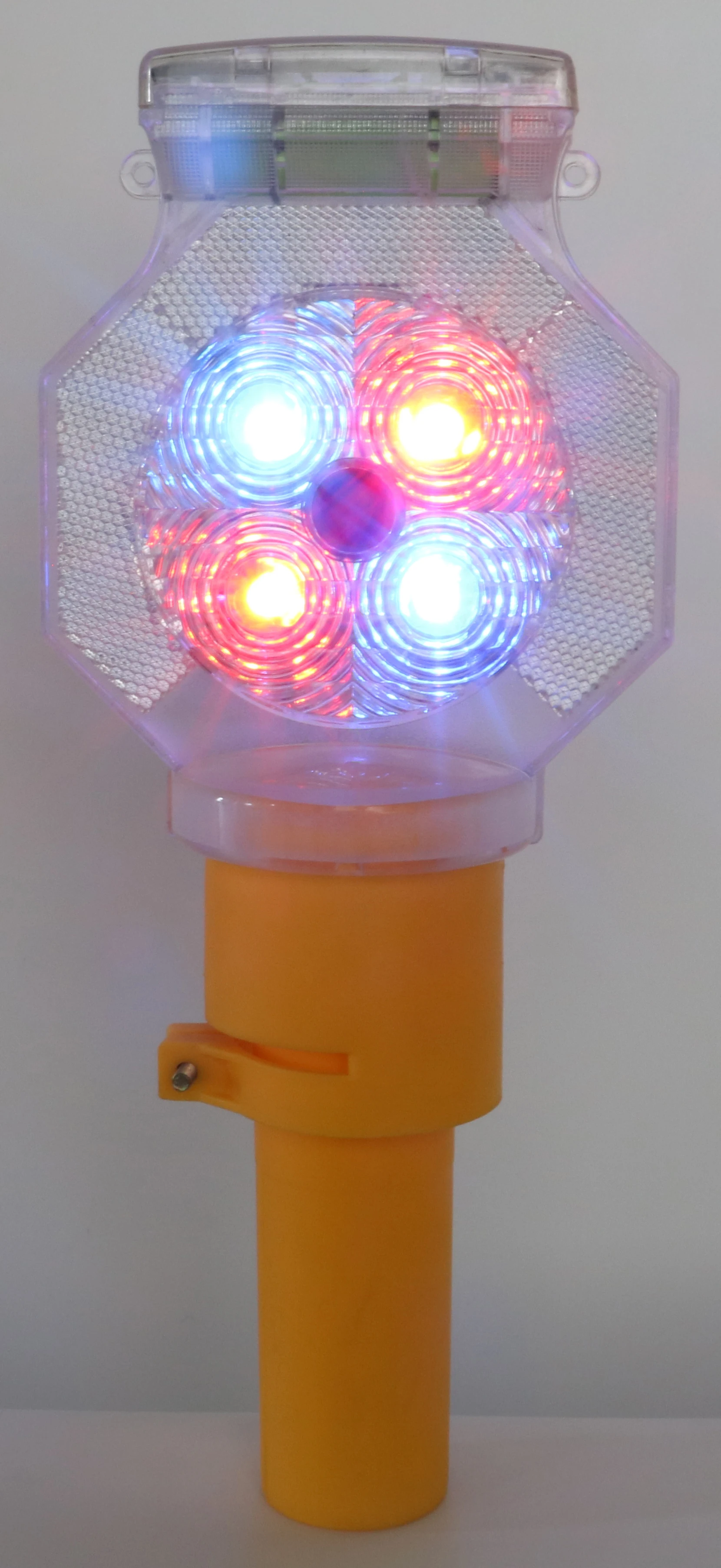 Led solar warning light flashing traffic light sensor
