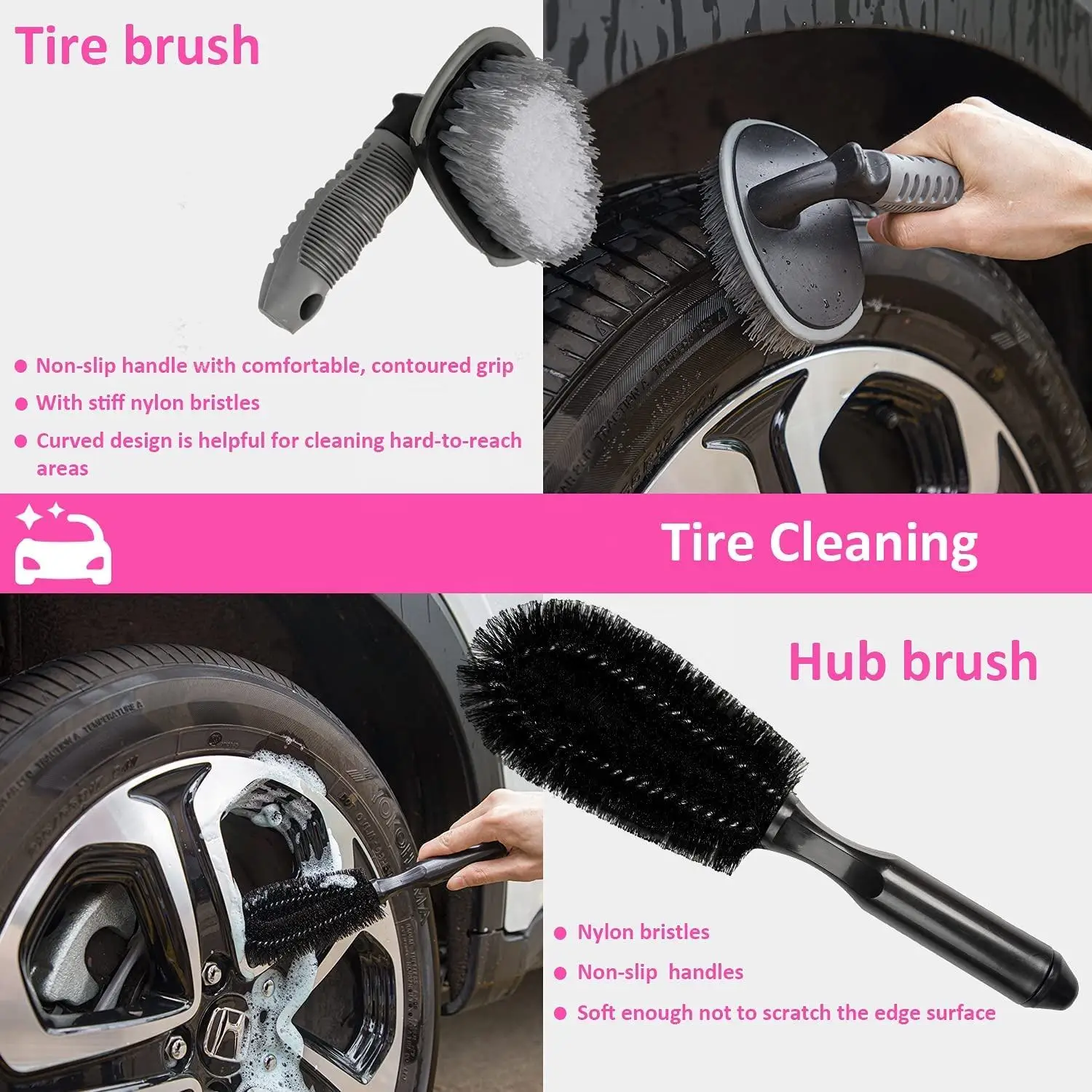31pcs Pink Car Cleaning Kit Set Car Wash Kit With Canvas Bag Cleaning Gloves Other Car Cleaning Tools