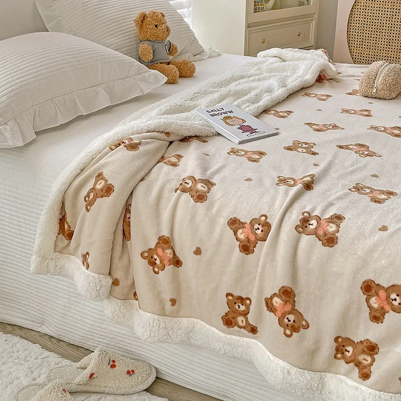 Custom Luxury Warm Fabric Customized soft Sherpa Throw Fleece Blankets And Throws For Winter