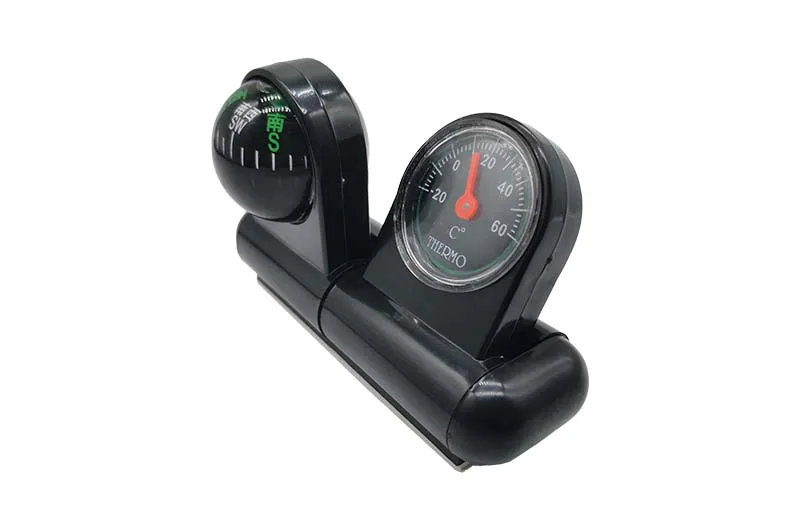 Universal  Car Pedestal Two-in-One Thermometer Guide Ball Compass