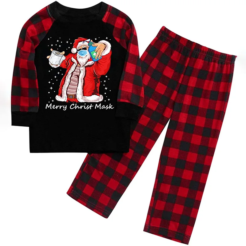 Wholesale Factory Supplier Christmas Sleepwear Pajamas Long Sleeve Cotton Parent-child Suit For Family