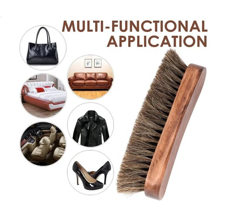 Horsehair Shoes Polish Brushes and Leather Shoes Boots Care Clean Polish,Shoe Brush,Buff Polish Cleaner