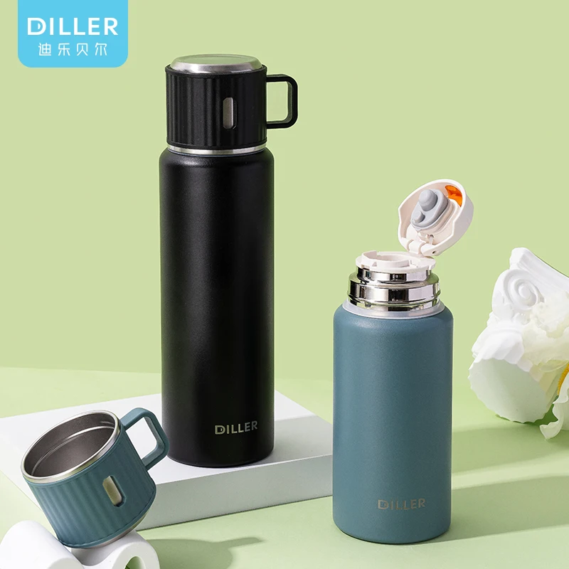 Customized 500ml Flask-Style Minimalist Insulated Water Bottle Eco-Friendly Portable Drinking Thermos Tea Infuser Logo