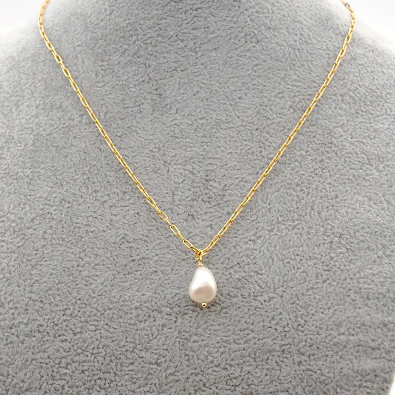 Fashion 2023 Necklace Simple Stainless Steel Pearl Necklace Unfading Pendants for Necklace